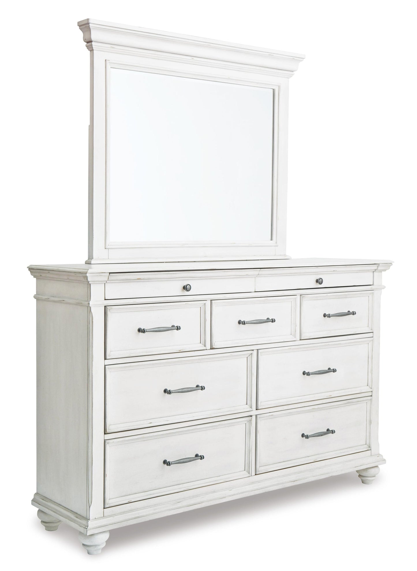Kanwyn  Panel Bed With Storage With Mirrored Dresser, Chest And Nightstand