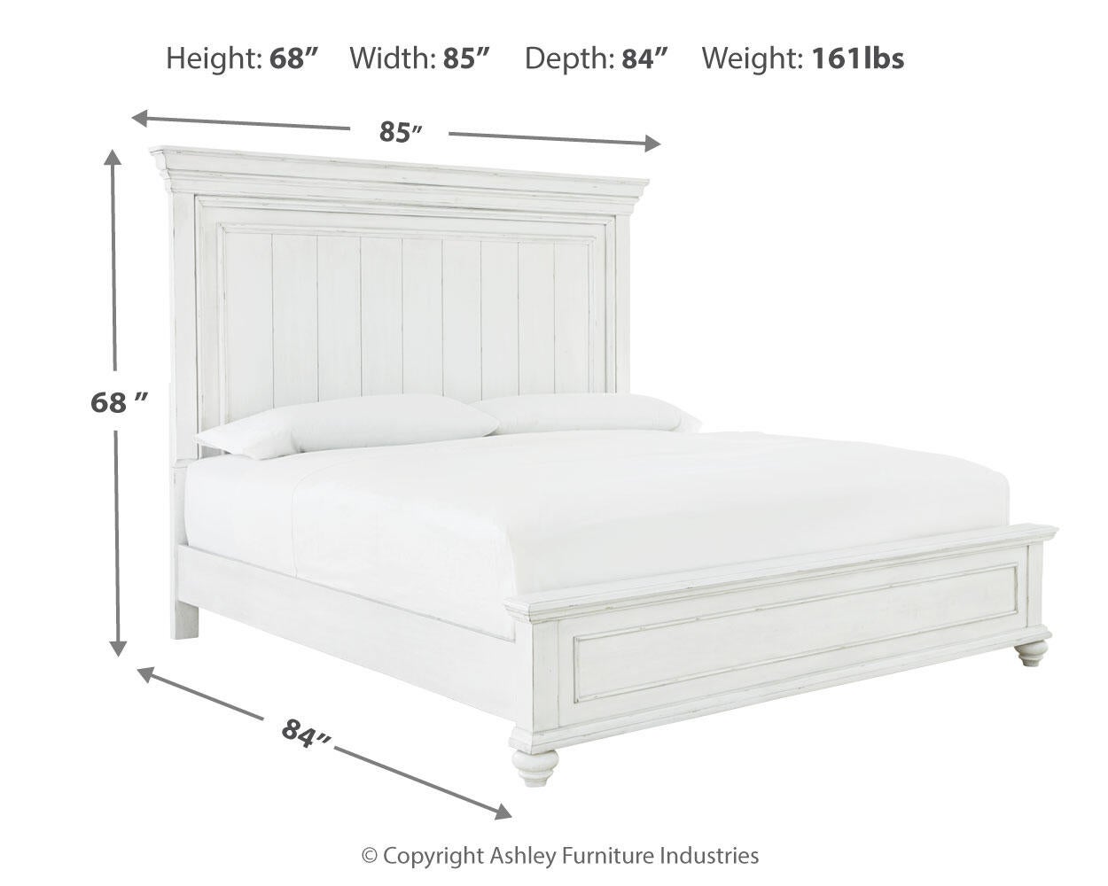 Kanwyn  Panel Bed With Mirrored Dresser
