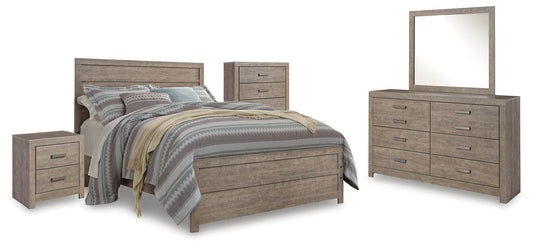 Culverbach  Panel Bed With Mirrored Dresser, Chest And Nightstand