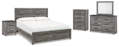 Bronyan  Panel Bed With Mirrored Dresser, Chest And Nightstand
