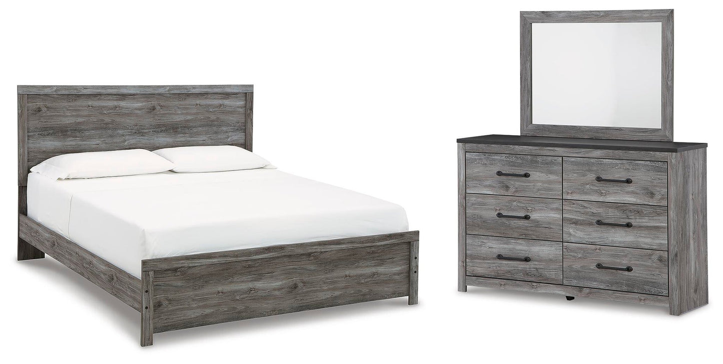 Bronyan  Panel Bed With Mirrored Dresser
