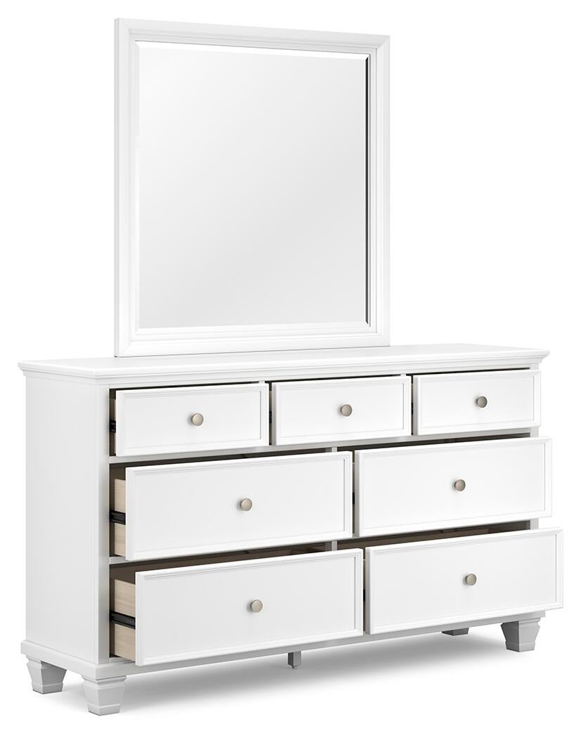 Fortman  Panel Bed With Mirrored Dresser And Nightstand