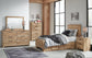 Hyanna  Panel Bed With 1 Side Storage, Dresser, Mirror, Chest And Nightstand