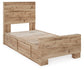 Hyanna  Panel Bed With 1 Side Storage, Dresser, Mirror, Chest And Nightstand