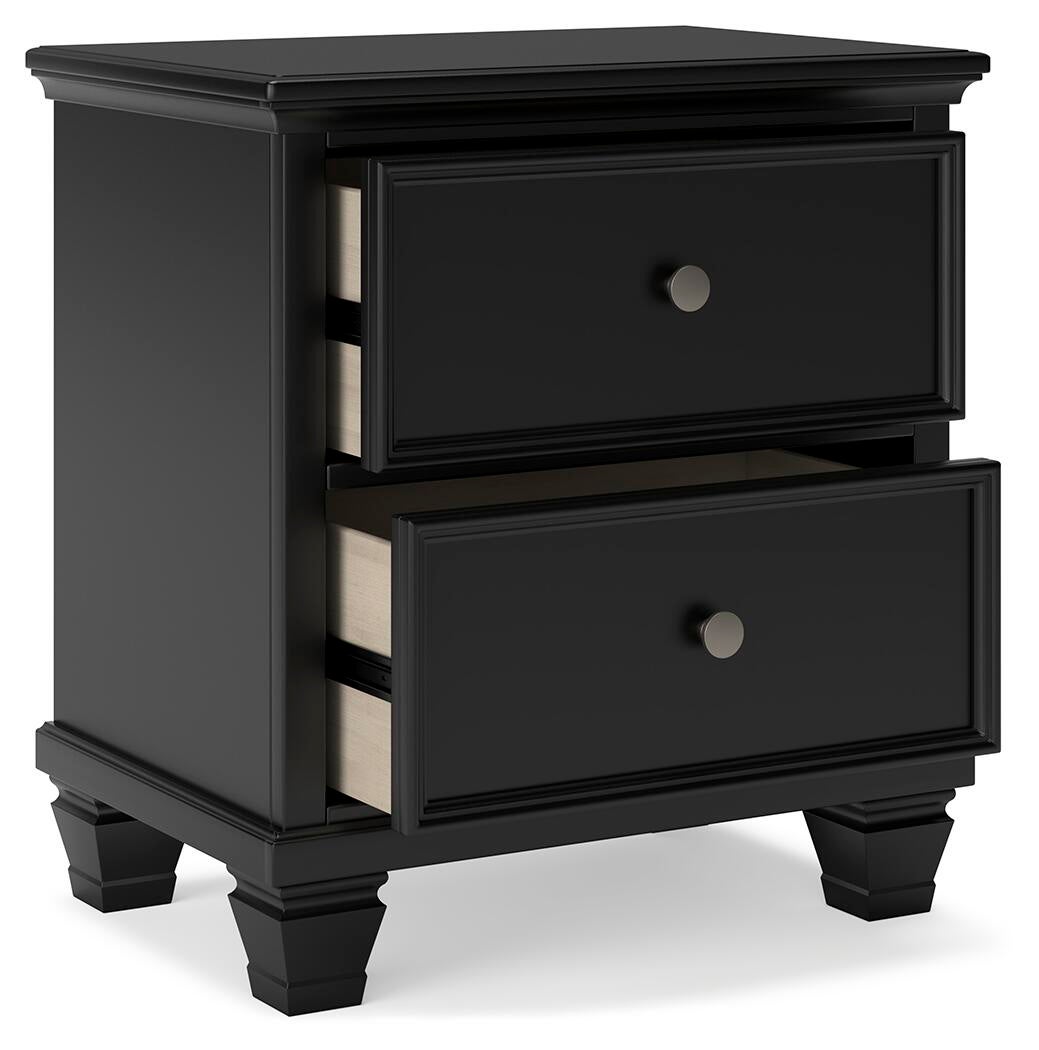 Lanolee California  Panel Bed With Mirrored Dresser And Nightstand