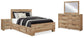 Hyanna  Panel Bed With 2 Side Storage, Dresser, Mirror And Nightstand