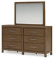 Cabalynn  Panel Bed With Storage With Mirrored Dresser