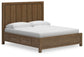 Cabalynn  Panel Bed With Storage With Mirrored Dresser