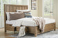 Cabalynn California  Panel Bed With Storage With Mirrored Dresser And Nightstand