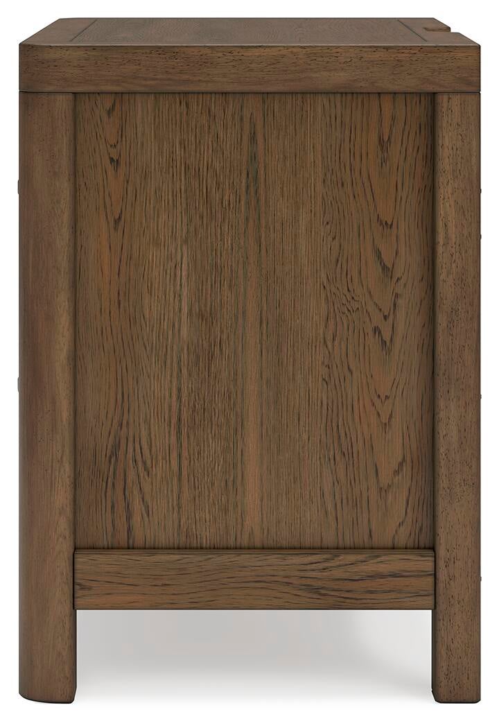 Cabalynn California  Panel Bed With Storage With Mirrored Dresser And Nightstand