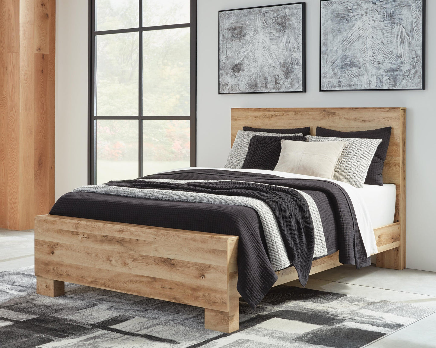 Hyanna  Panel Bed, Dresser And Mirror
