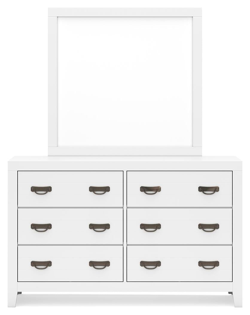 Binterglen  Panel Bed With Mirrored Dresser