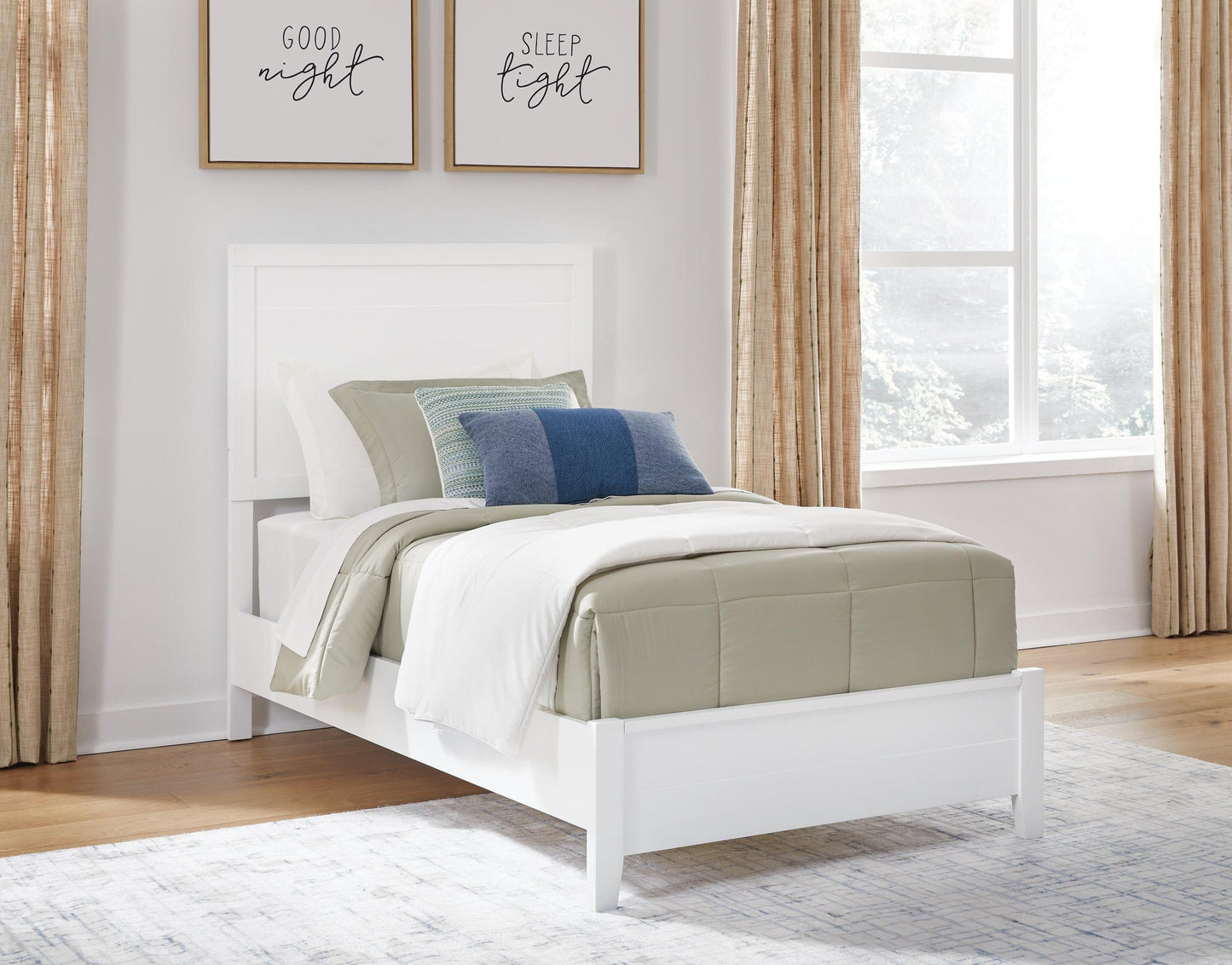 Binterglen  Panel Bed With Mirrored Dresser