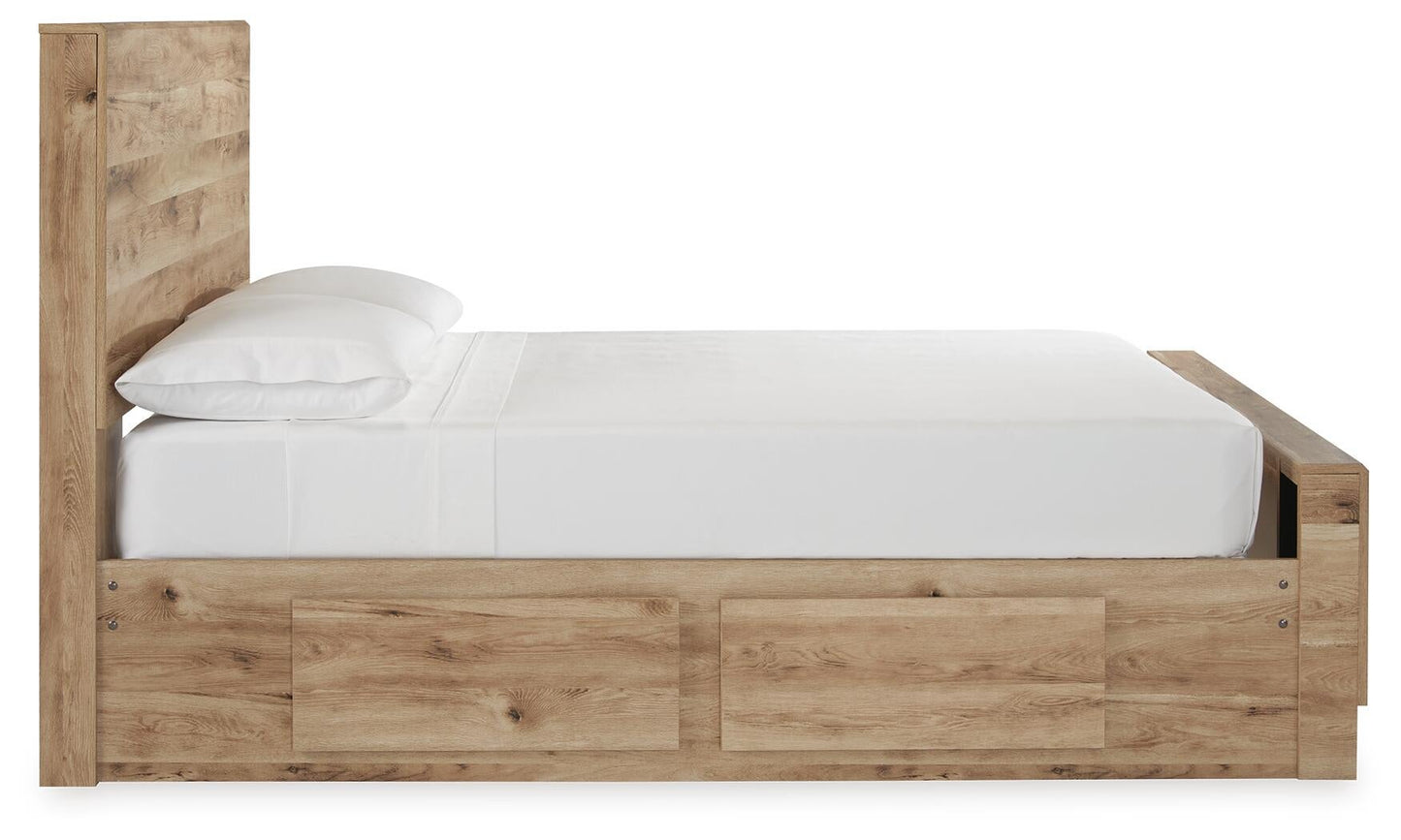 Hyanna  Panel Bed With Storage With Mirrored Dresser