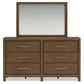 Cabalynn  Upholstered Bed With Mirrored Dresser, Chest And Nightstand