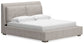 Cabalynn  Upholstered Bed With Mirrored Dresser And Nightstand
