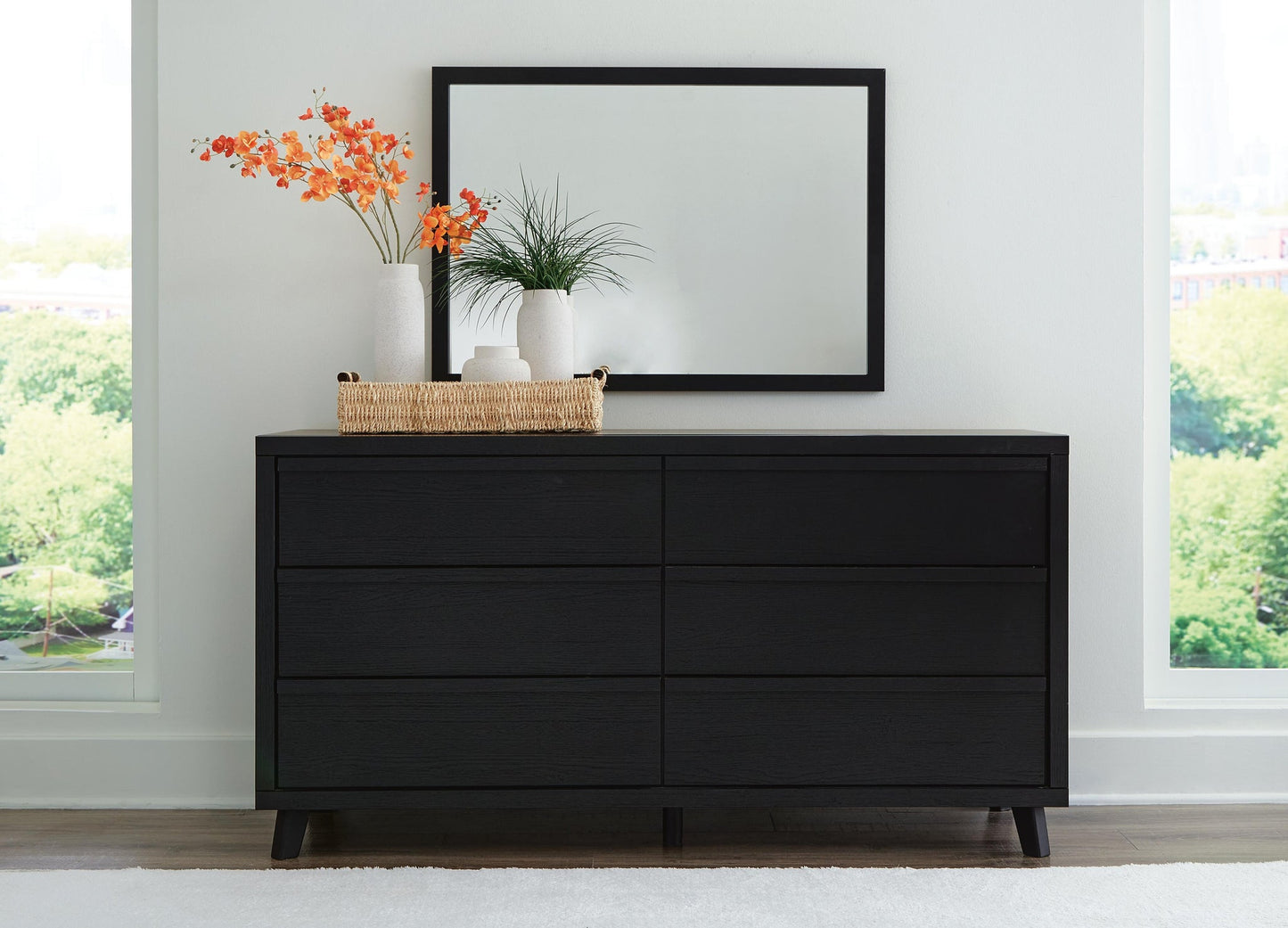 Danziar  Panel Bed, Dresser, Mirror And Nightstand