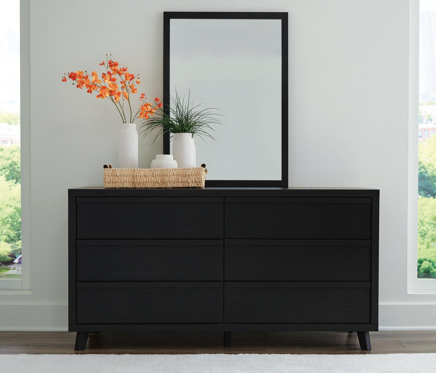 Danziar  Panel Bed, Dresser, Mirror And Nightstand