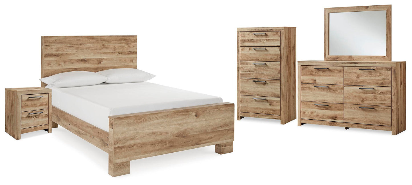 Hyanna  Panel Bed, Dresser, Mirror, Chest And Nightstand