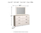 Stelsie  Panel Bed With Mirrored Dresser