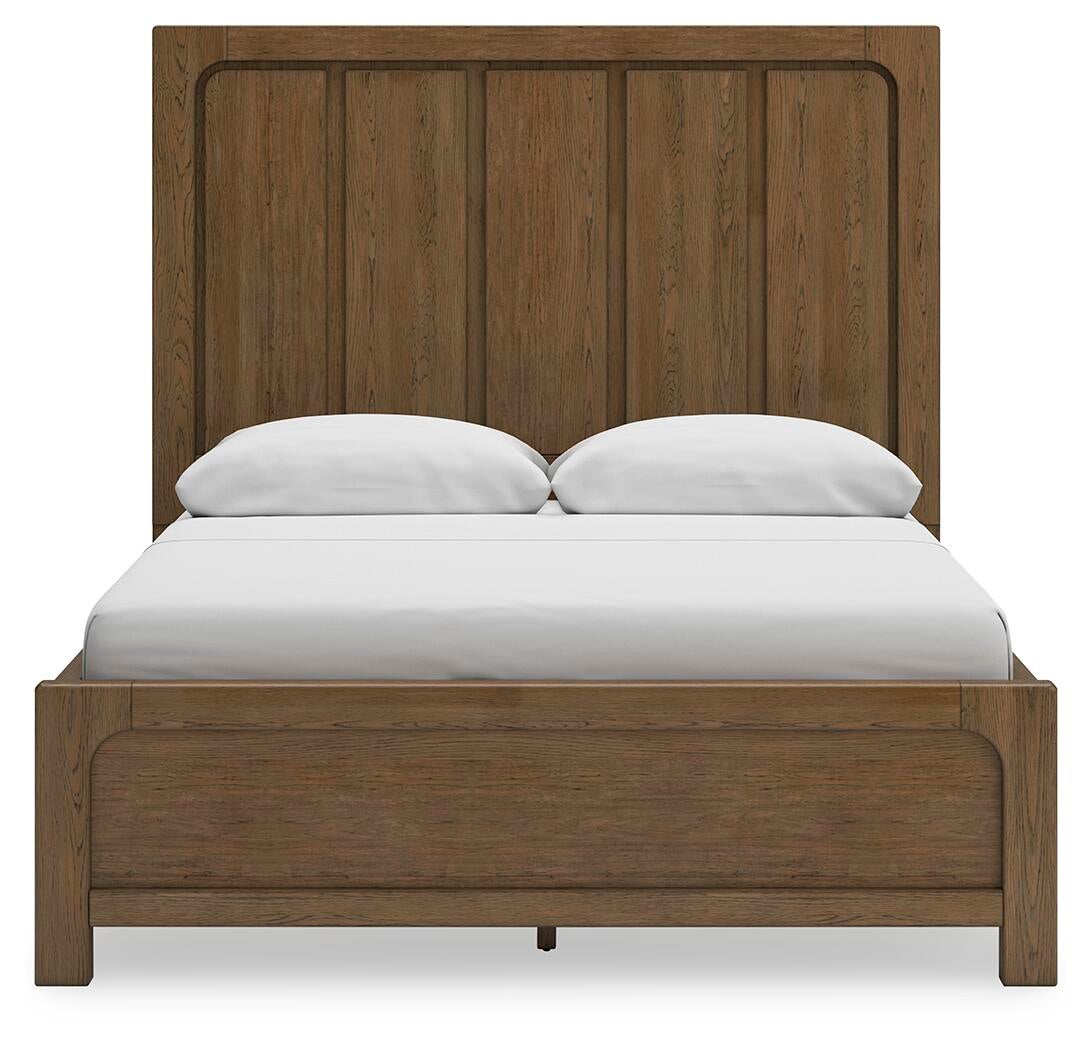 Cabalynn  Panel Bed With Storage With Mirrored Dresser And Nightstand