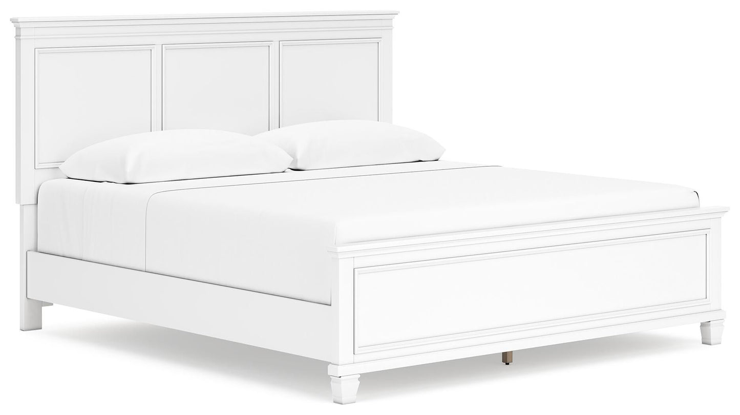 Fortman  Panel Bed With Mirrored Dresser, Chest And Nightstand