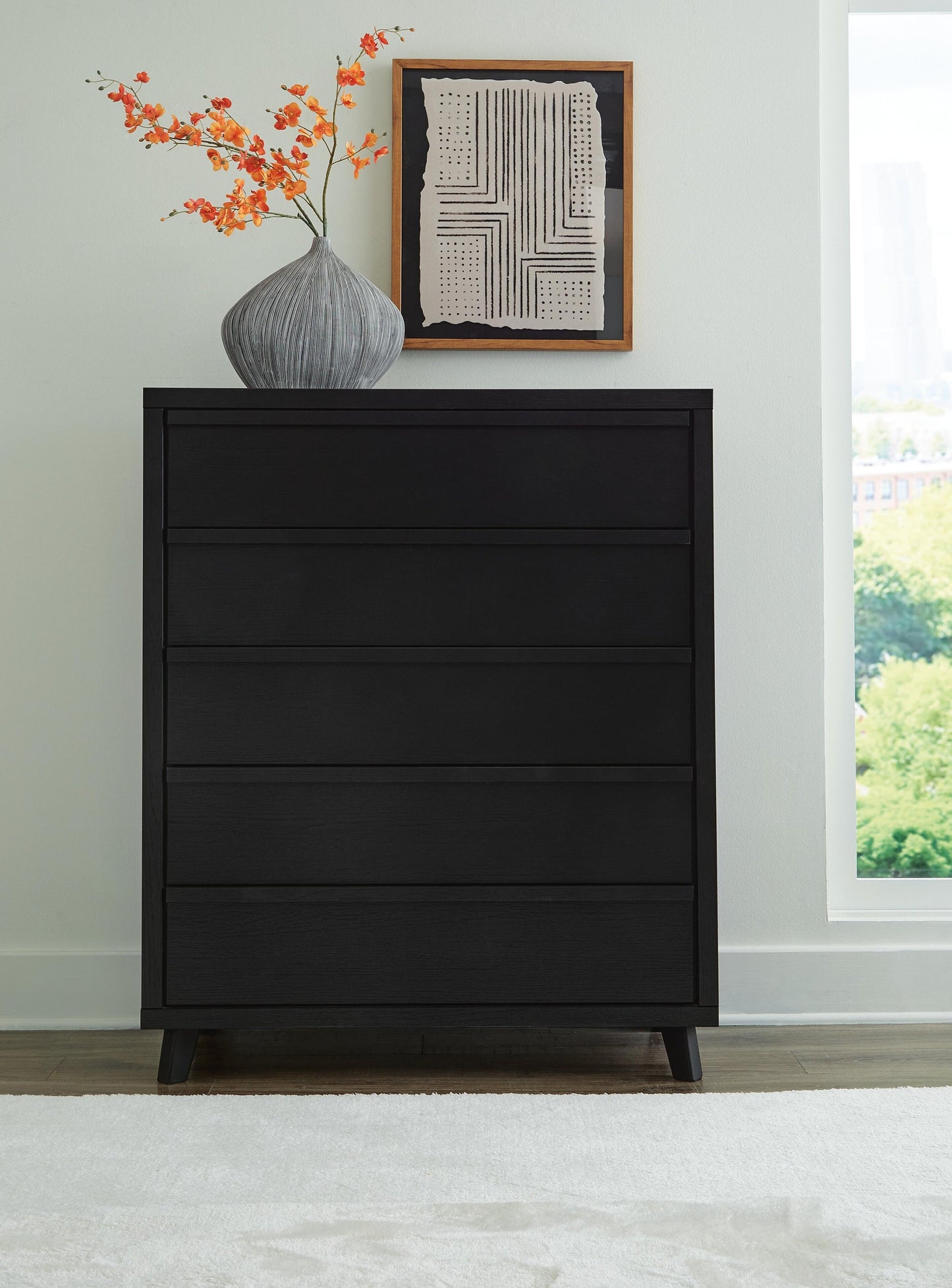 Danziar  Panel Bed, Dresser, Mirror, Chest And Nightstand