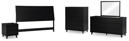 Danziar  Panel Headboard, Dresser, Mirror, Chest And Nightstand