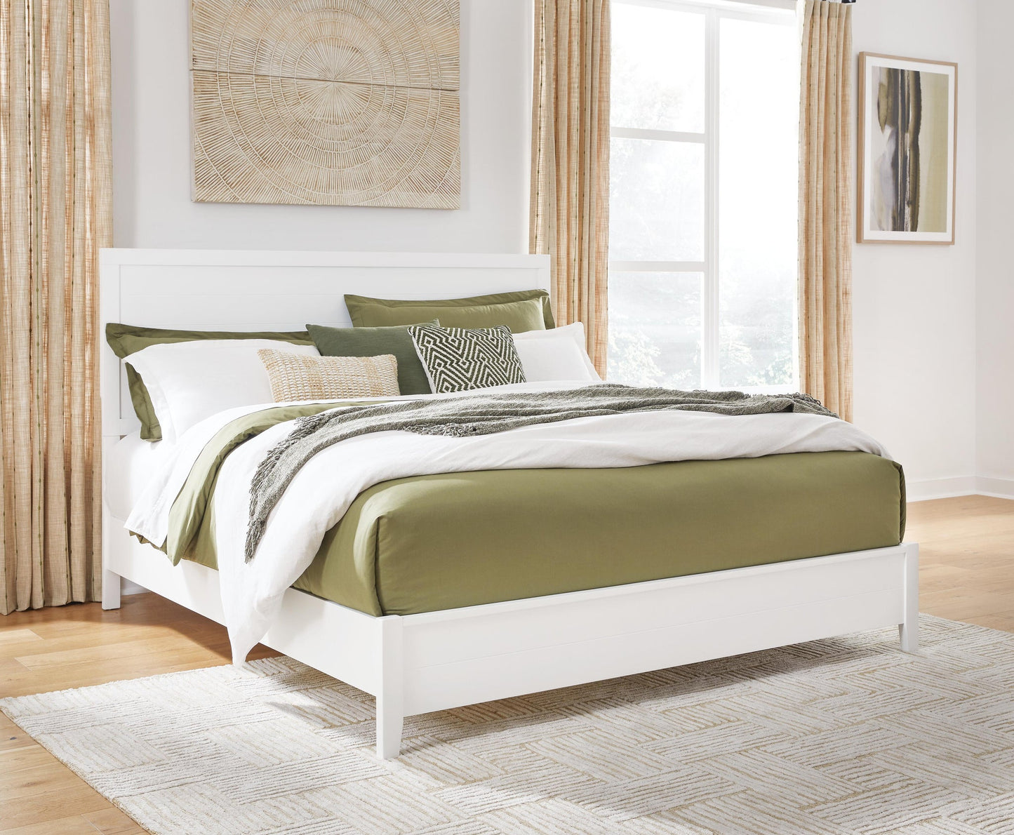 Binterglen  Panel Bed With Mirrored Dresser And Nightstand