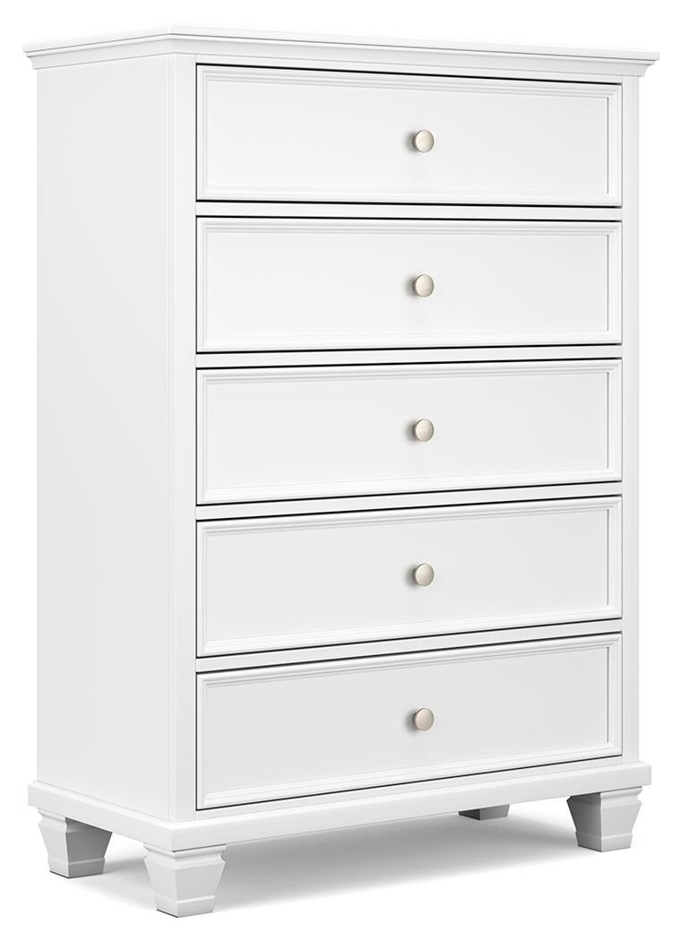 Fortman California  Panel Bed With Mirrored Dresser, Chest And Nightstand
