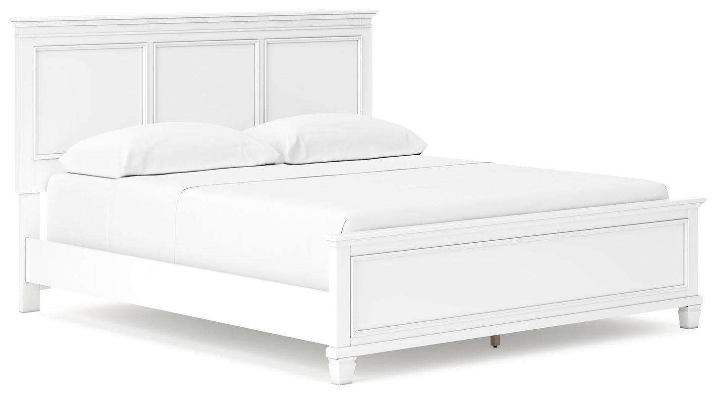 Fortman California  Panel Bed With Mirrored Dresser, Chest And Nightstand