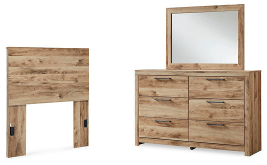 Hyanna  Panel Headboard, Dresser And Mirror