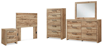 Hyanna  Panel Headboard, Dresser, Mirror, Chest And Nightstand