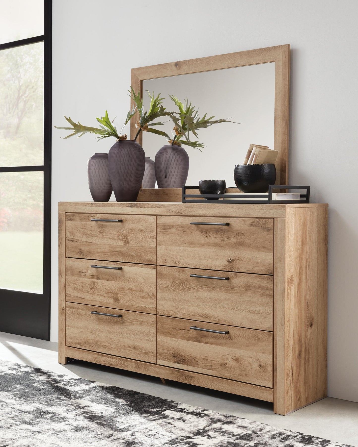 Hyanna  Panel Headboard, Dresser, Mirror, Chest And Nightstand