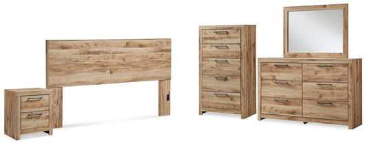 Hyanna  Panel Headboard, Dresser, Mirror, Chest And Nightstand