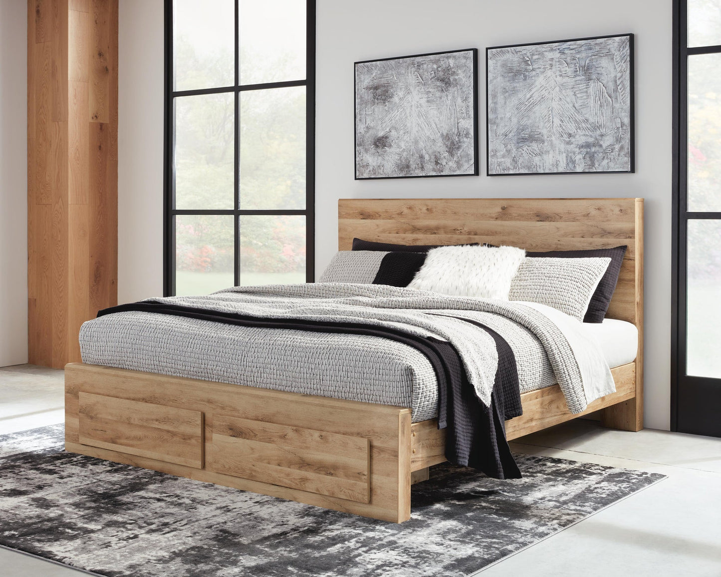 Hyanna  Panel Storage Bed, Dresser And Mirror