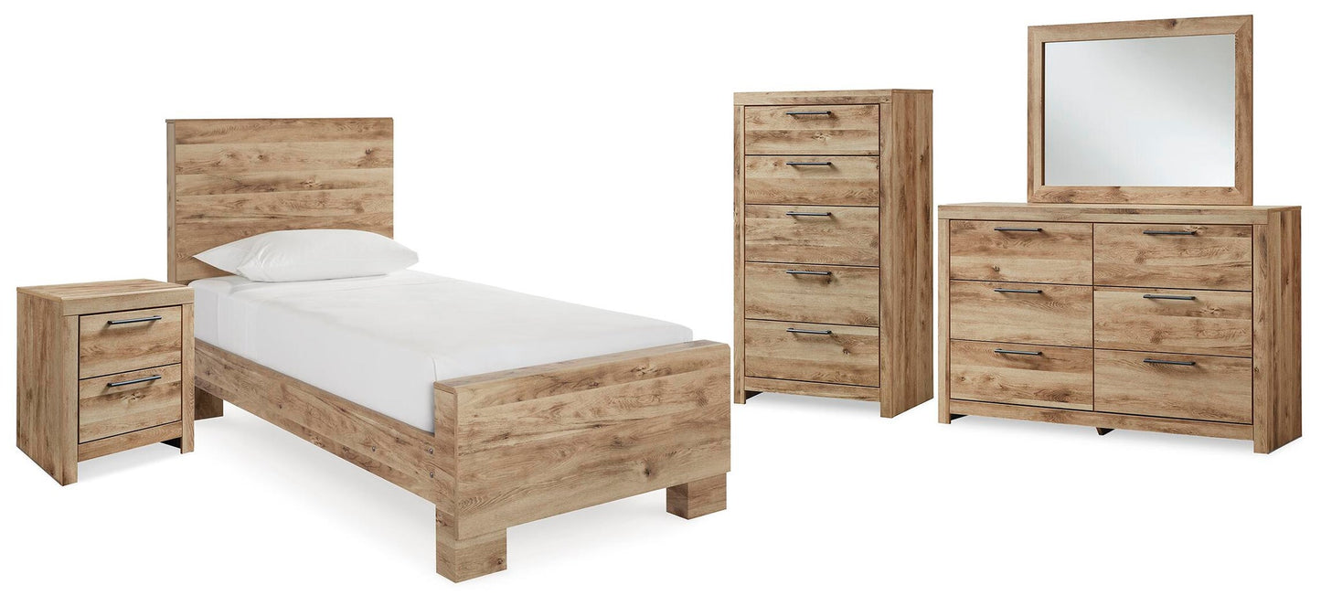 Hyanna  Panel Bed, Dresser, Mirror, Chest And Nightstand