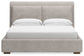 Cabalynn California  Upholstered Bed With Mirrored Dresser, Chest And Nightstand