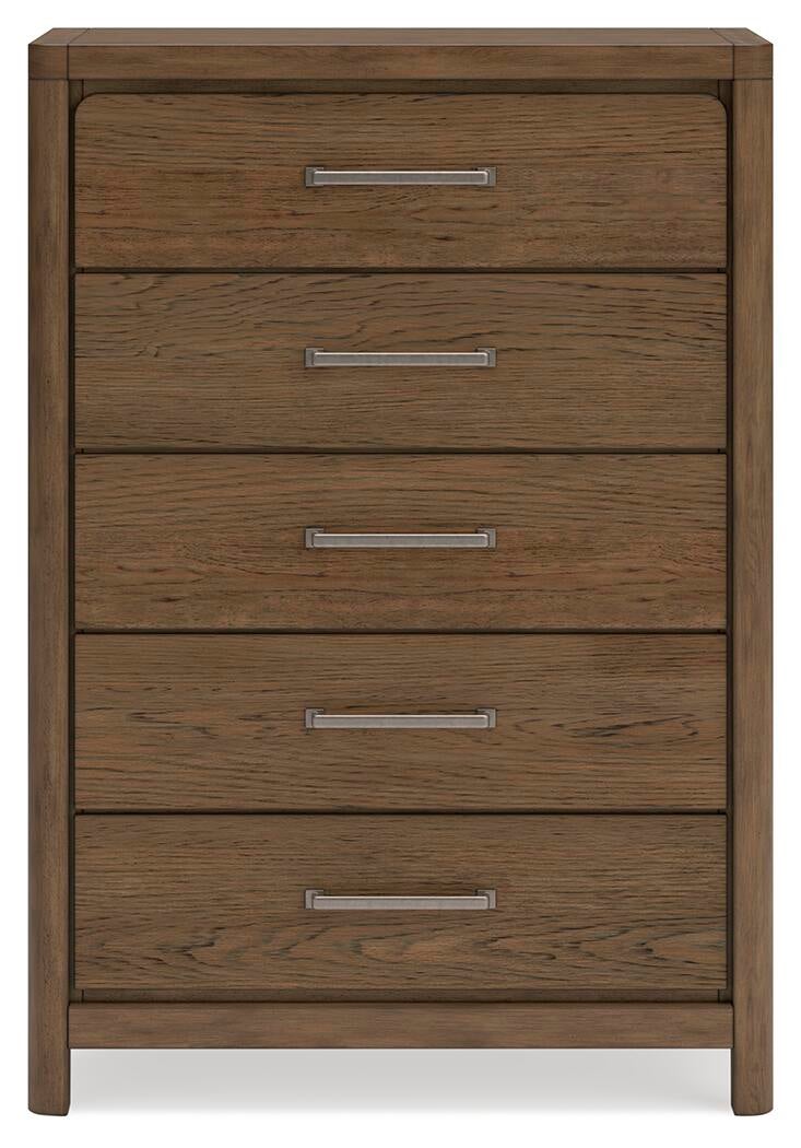 Cabalynn California  Upholstered Bed With Mirrored Dresser, Chest And Nightstand