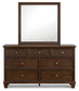 Danabrin  Panel Bed With Mirrored Dresser, Chest And Nightstand