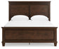 Danabrin  Panel Bed With Mirrored Dresser And Nightstand