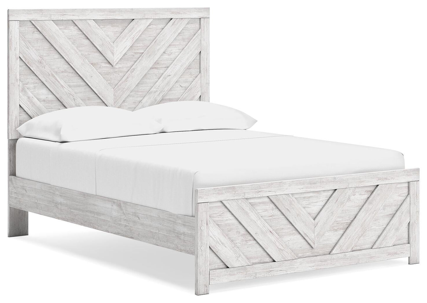 Cayboni  Panel Bed With Mirrored Dresser And Nightstand