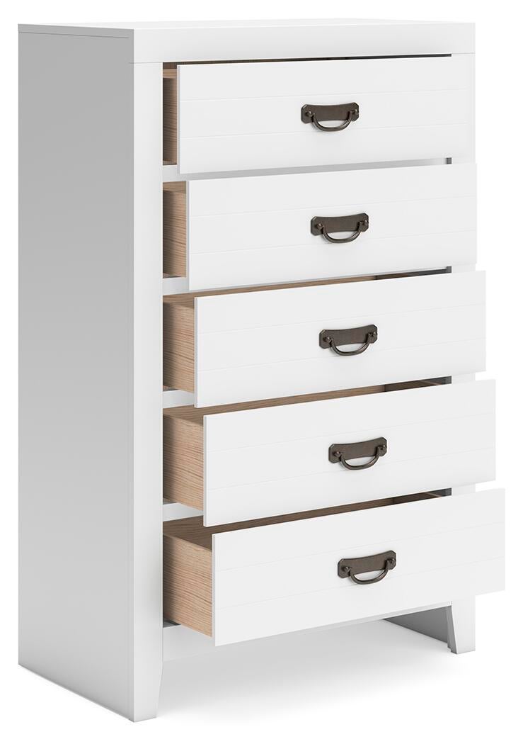 Binterglen  Panel Bed, Dresser, Mirror, Chest And Nightstand