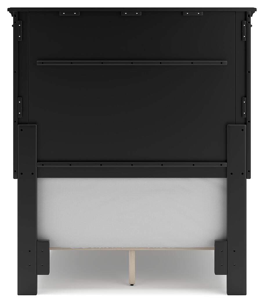 Lanolee  Panel Bed With Mirrored Dresser, Chest And Nightstand
