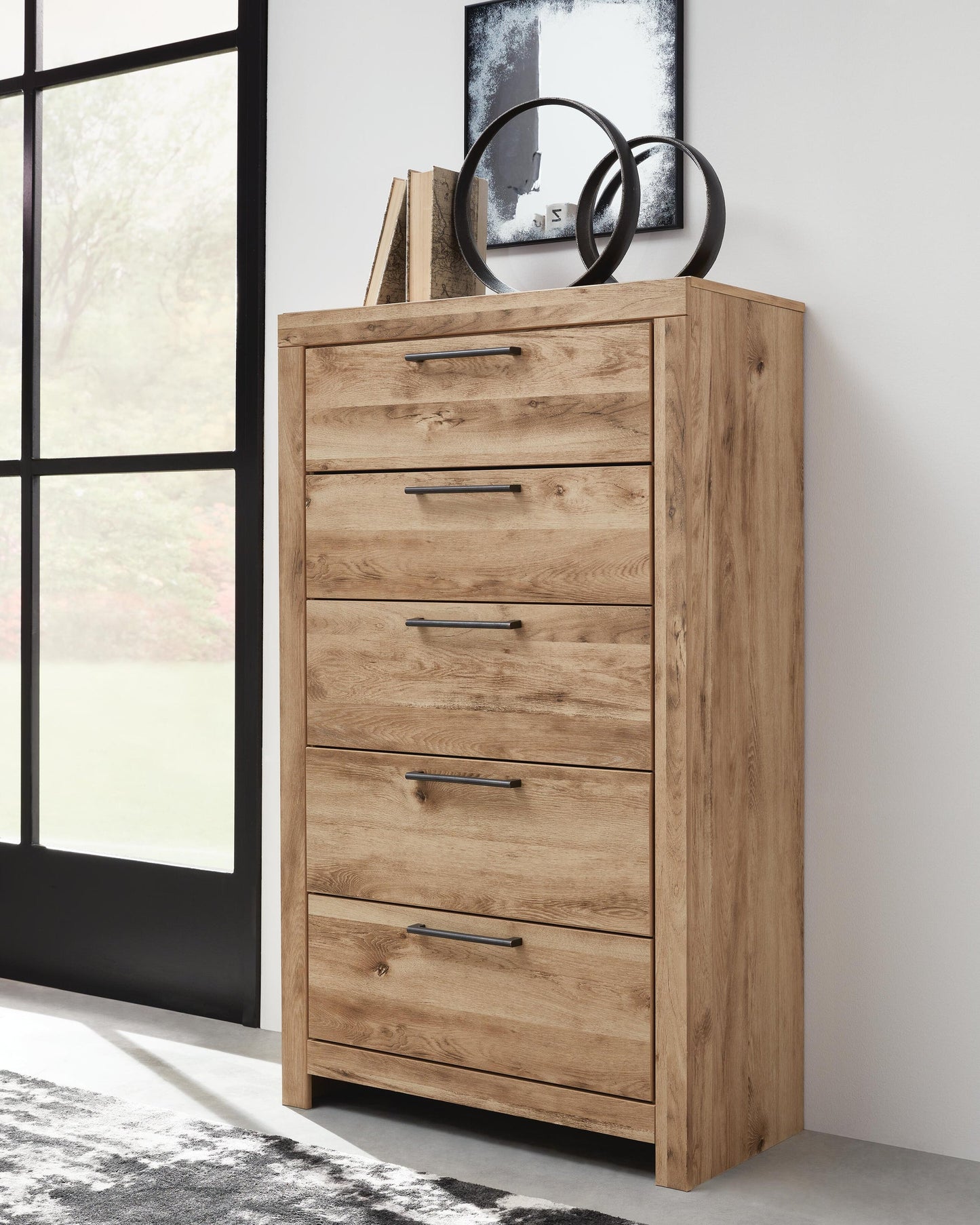 Hyanna  Panel Storage Bed With 2 Under Bed Storage Drawer, Dresser, Mirror, Chest And Nightstand