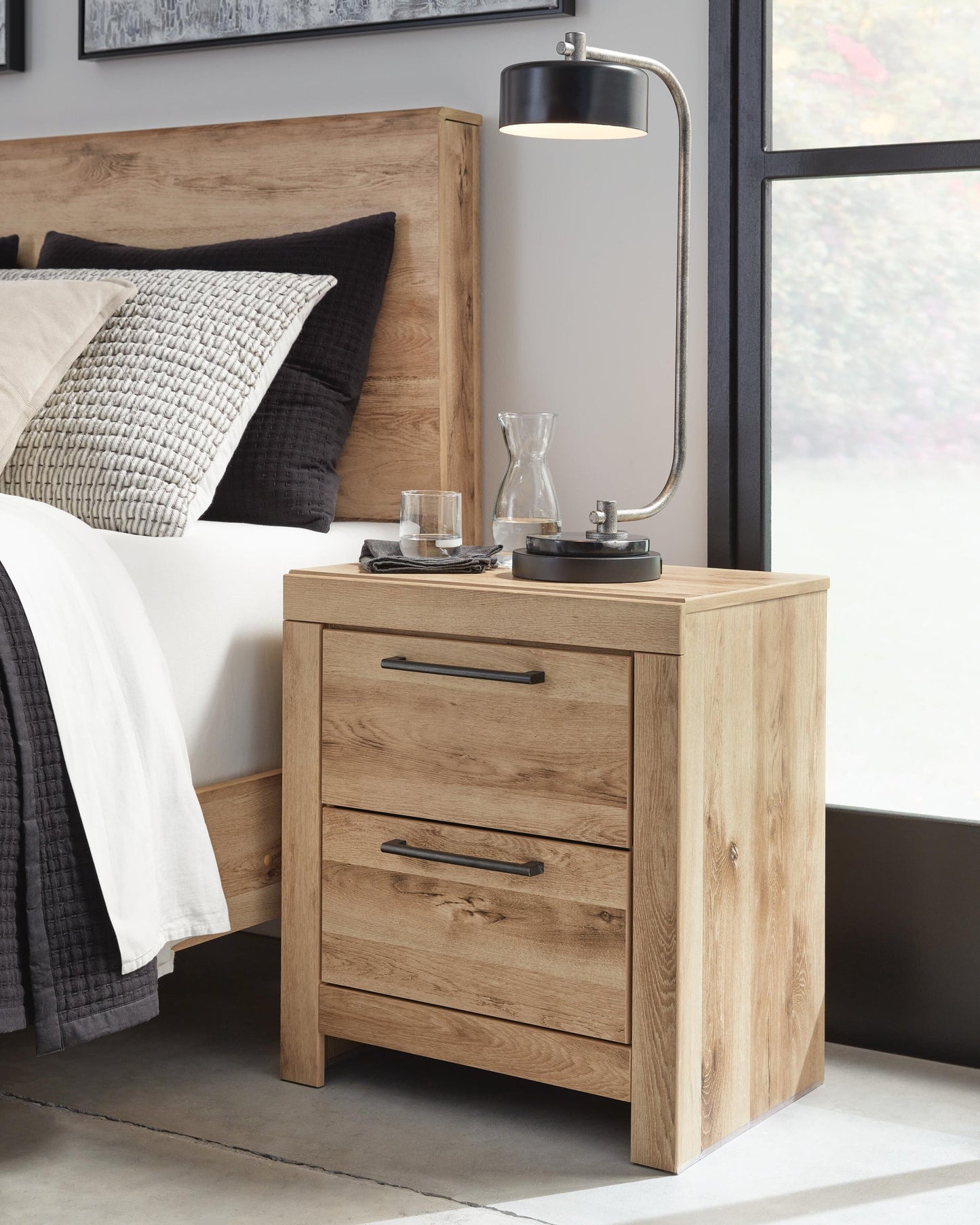 Hyanna  Panel Storage Bed With 2 Under Bed Storage Drawer, Dresser, Mirror, Chest And Nightstand