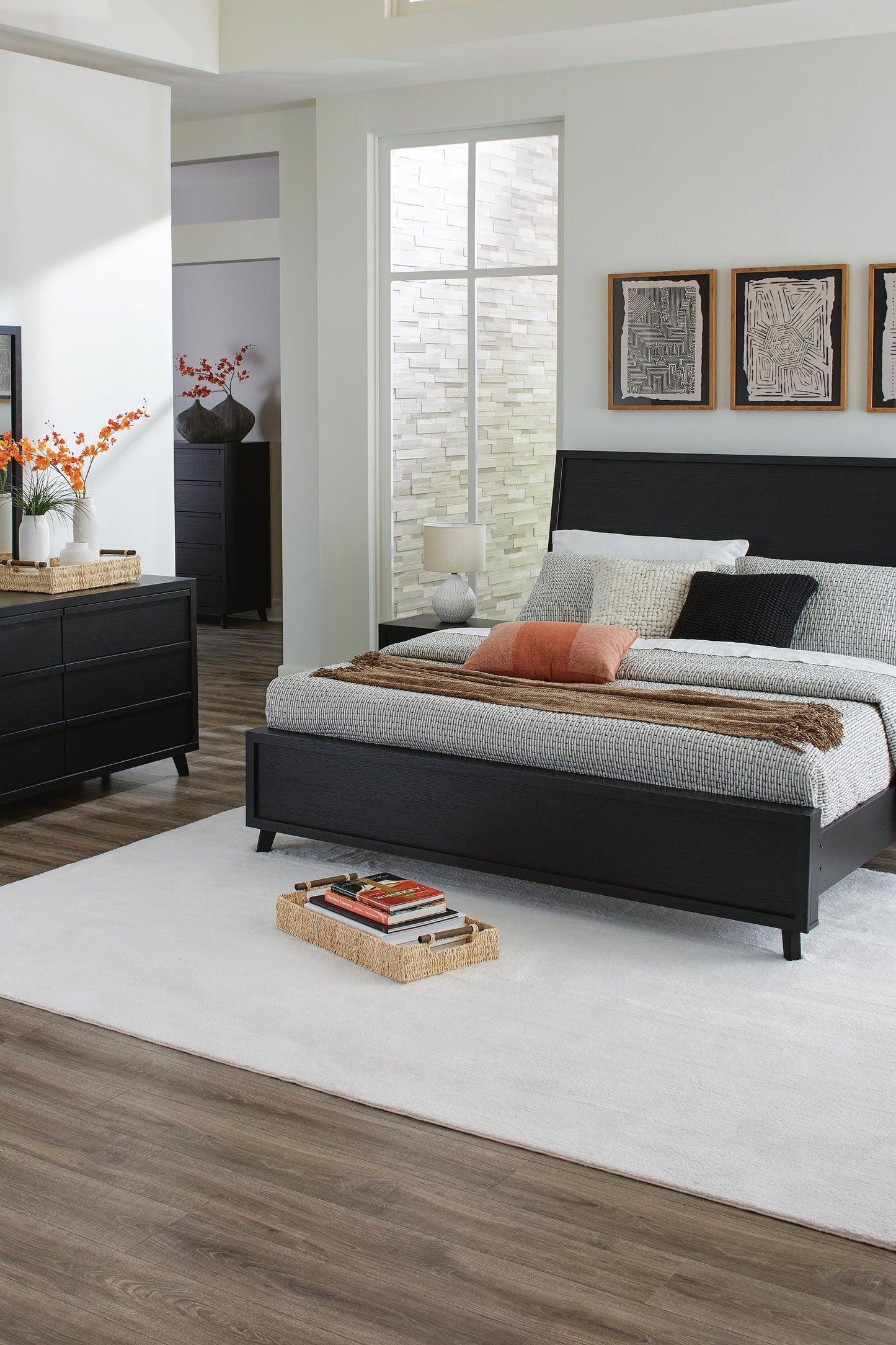 Danziar  Panel Bed, Dresser, Mirror, Chest And Nightstand