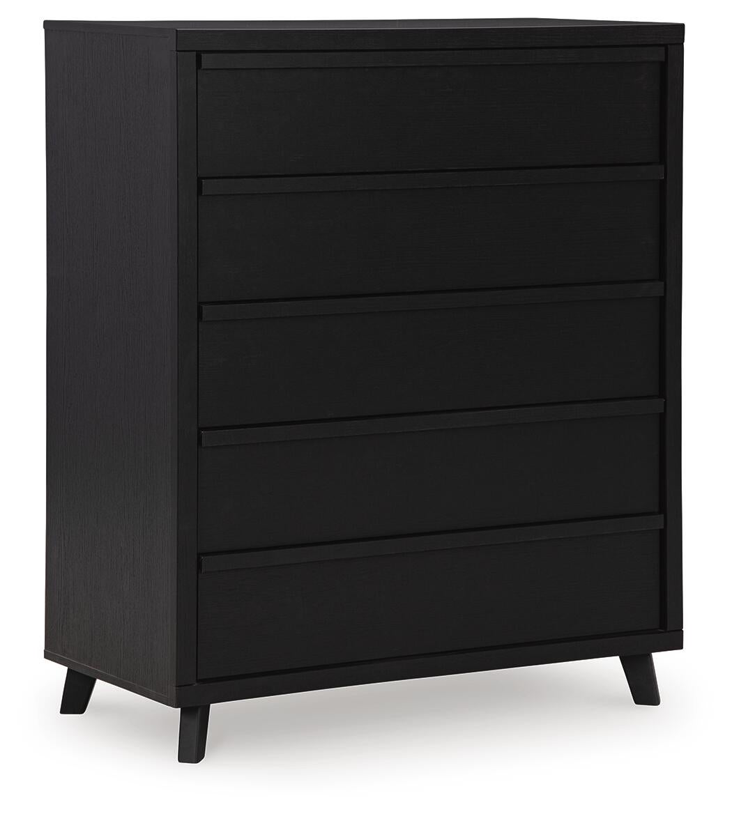 Danziar  Panel Bed, Dresser, Mirror, Chest And Nightstand