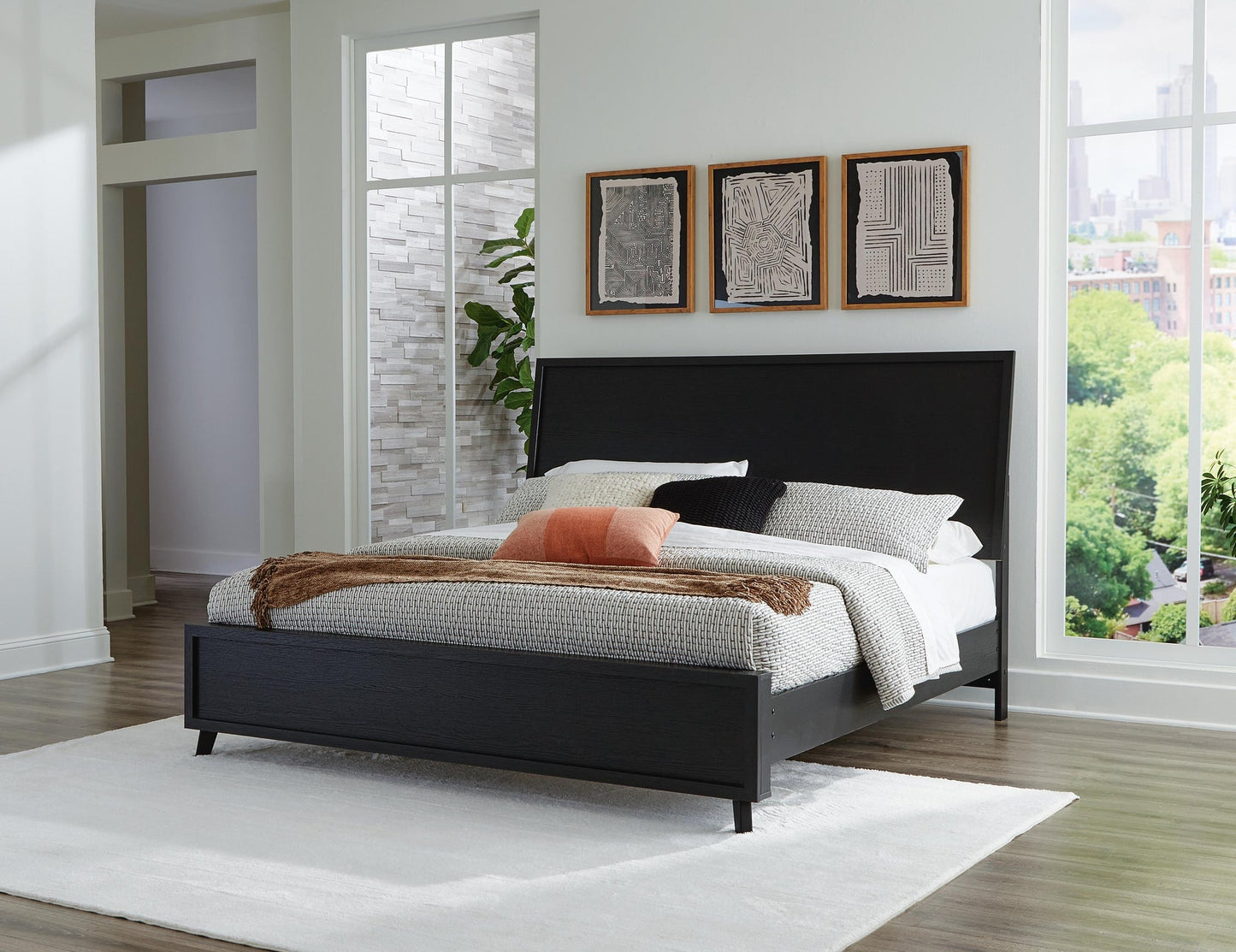 Danziar  Panel Bed, Dresser, Mirror, Chest And Nightstand