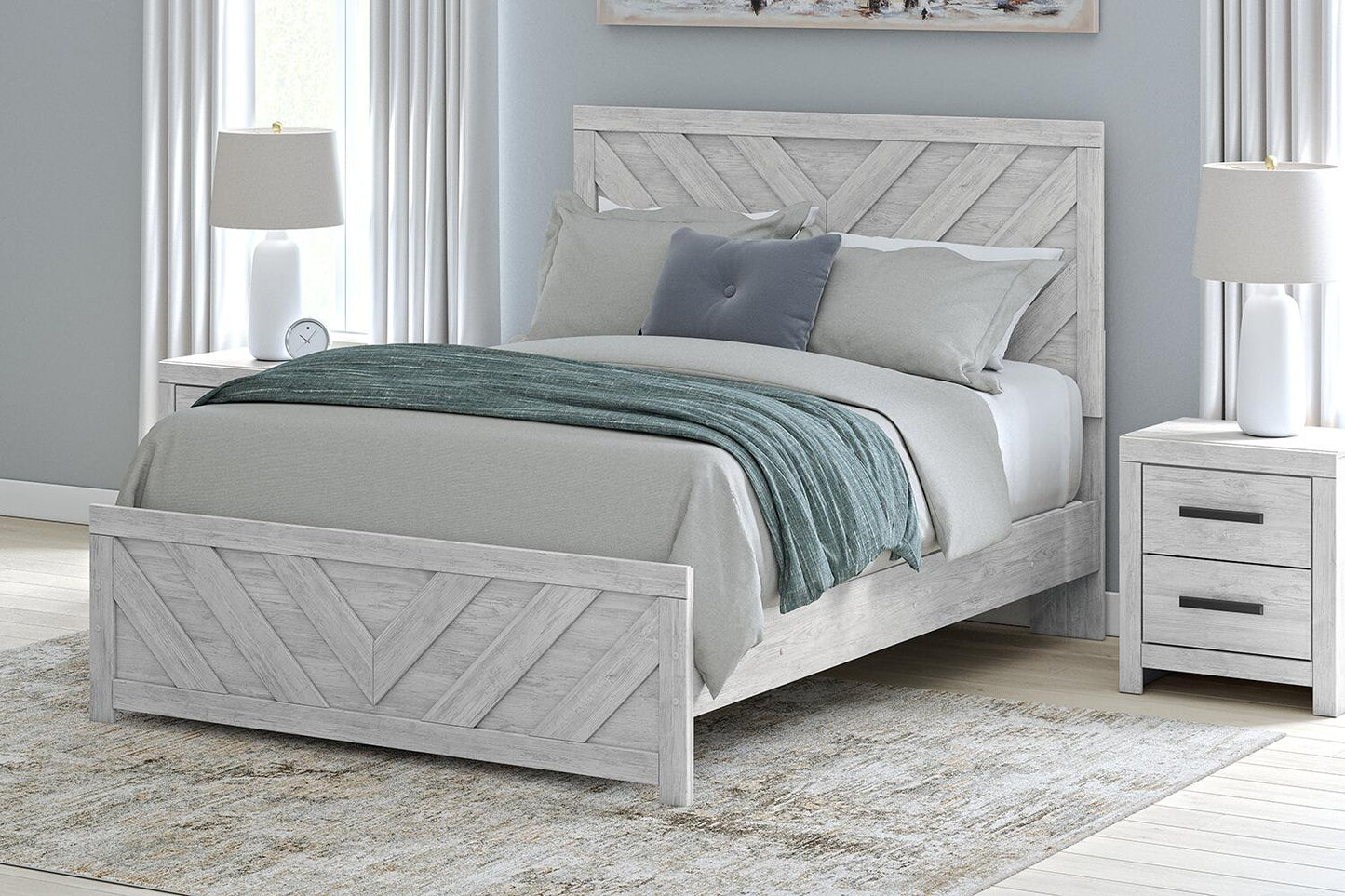Cayboni  Panel Bed, Dresser, Mirror, Chest And Nightstand